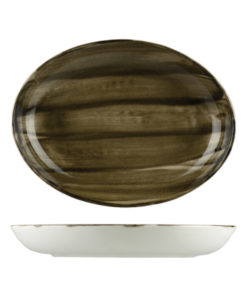 Natural Satin Oval Coupe Bowls 275mm