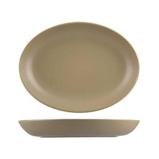 Natural Satin Oval Coupe Bowls 275mm