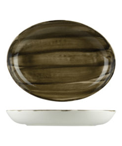 Natural Satin Oval Coupe Bowls 320mm